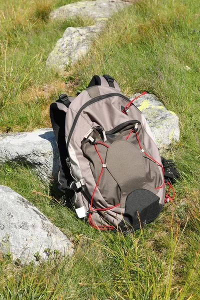 Tourist backpack in the natural backgrou — Stock Photo, Image