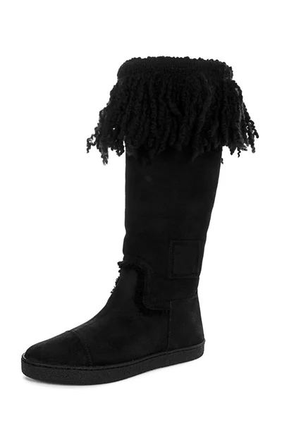 Black winter feminine boot — Stock Photo, Image