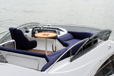 Top deck in luxury yacht, clipart