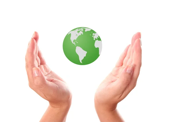 Earth and hands — Stock Photo, Image