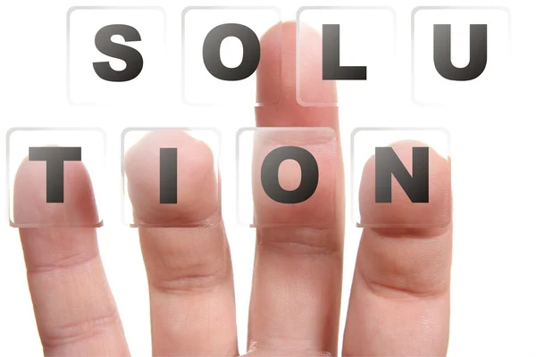 Finger on buttons Solution — Stock Photo, Image