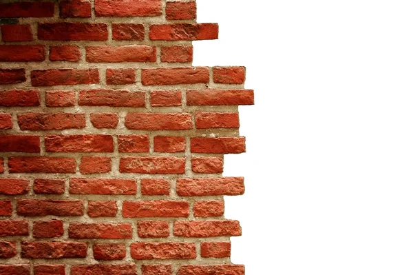 Old brick wall with white copy space — Stock Photo, Image