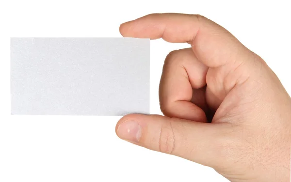 Blank card in hand — Stock Photo, Image