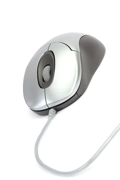 Silver computer mouse — Stock Photo, Image