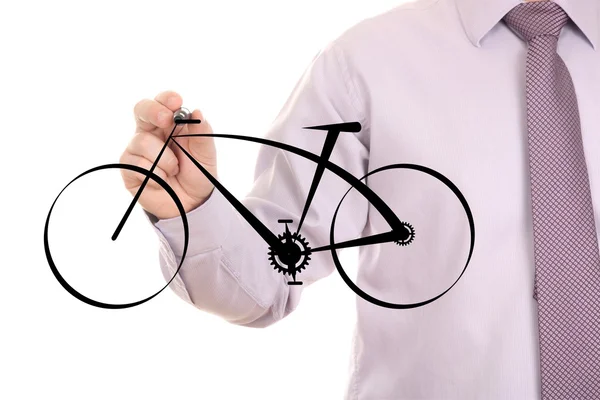 Empresário desenho moderno bicicleta preta — Fotografia de Stock