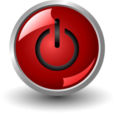 Red power button (jpg) clipart