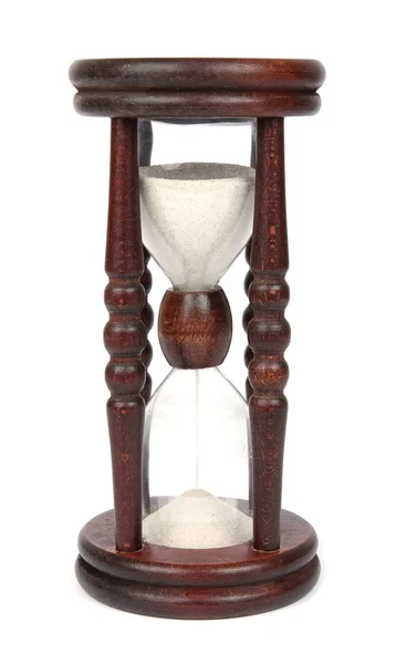 Деревянные ретро-часы — стоковое фото