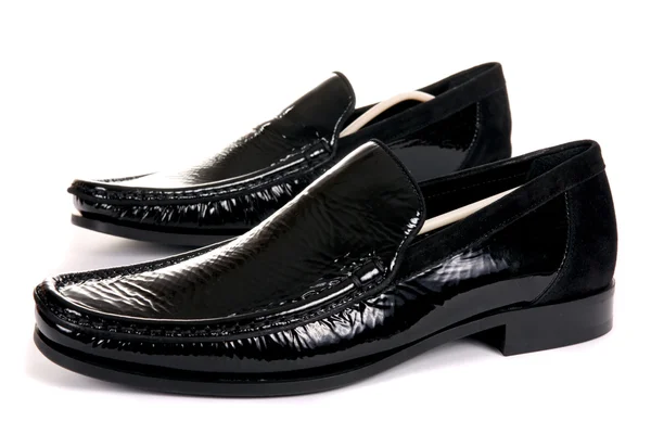 Černé moderní mužské boty — Stock fotografie