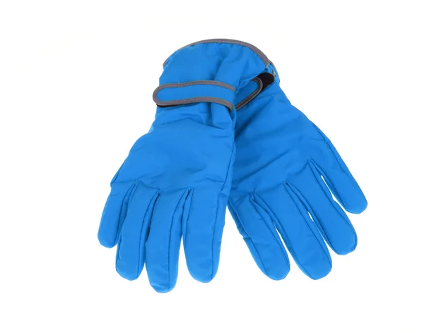 Zimowe rękawice narciarskie niebieski — Zdjęcie stockowe
