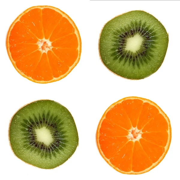 Fyra frukt segment — Stockfoto