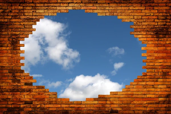 Blue sky in hole — Stock Photo, Image