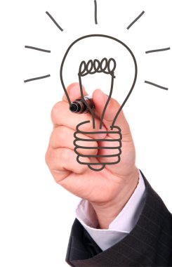 Hand drawing light bulb clipart