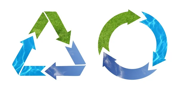 Deux symbole de flèche de recyclage — Photo