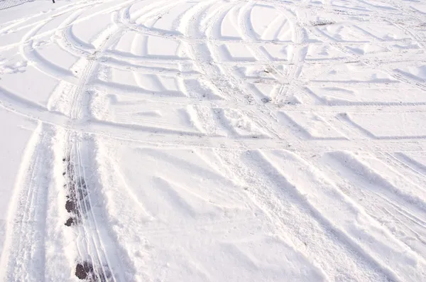 Трек на снігу — стокове фото