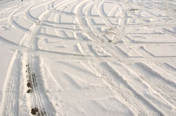 Spoor in de sneeuw — Stockfoto