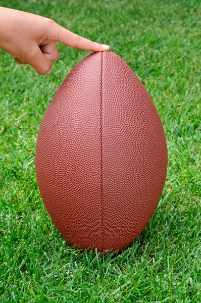 Football Held For Place Kicker — Stock Photo, Image