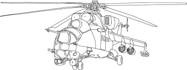 Gunship contour clipart