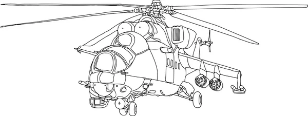 武装直升机轮廓 — 图库矢量图片