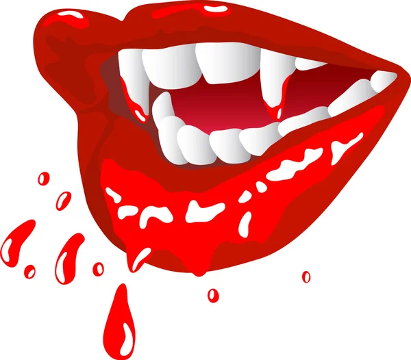 吸血鬼的嘴唇 — 图库矢量图片