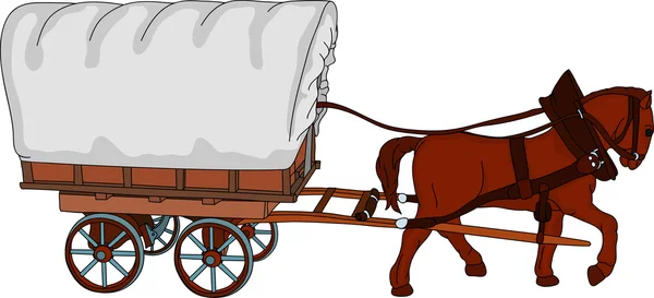 Paard en wagen — Stockvector
