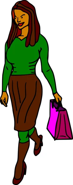 Alışveriş kadın — Stok Vektör
