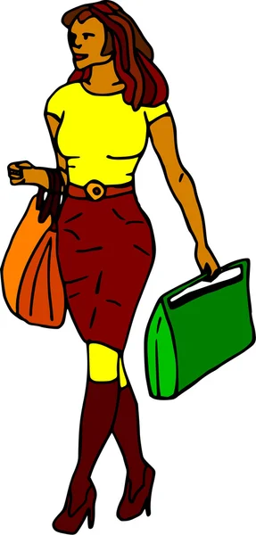Žena nakupování — Stockový vektor