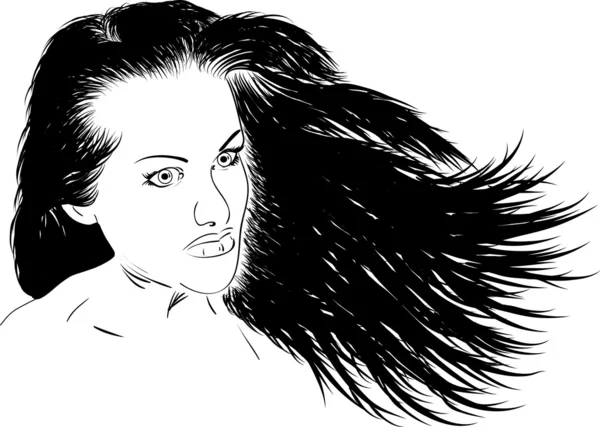 头发的妇女 4 — 图库矢量图片