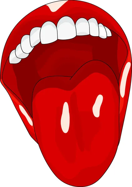 Femme bouche ouverte w — Image vectorielle