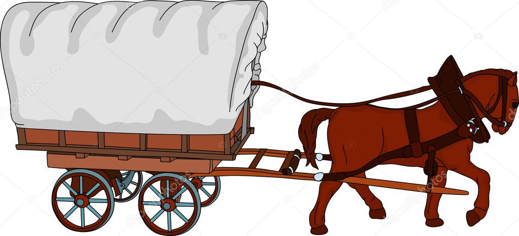 Horse cart draw Vector Art Stock Images | Depositphotos