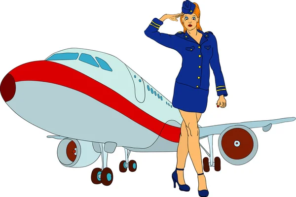 Légi utaskísérő — Stock Vector