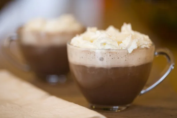 Cups of hot cocoa — Stock Photo, Image