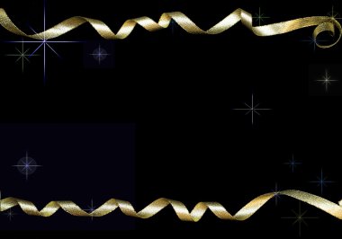 Gold curly ribbons clipart