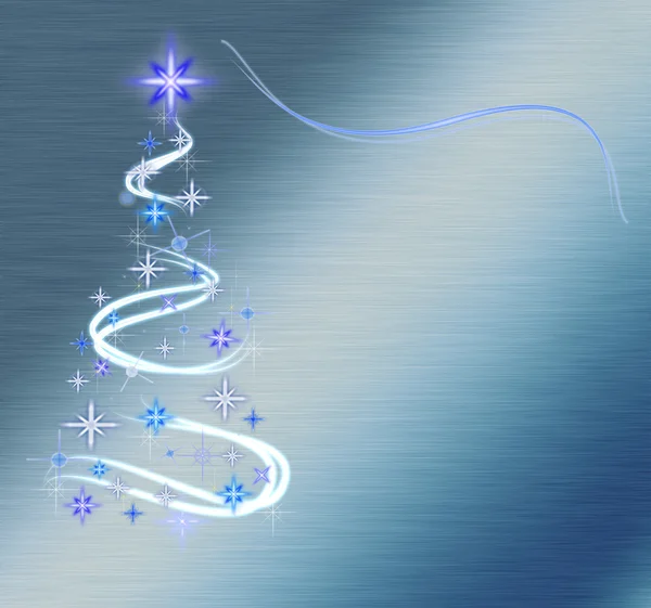 ブルー上に抽象的なクリスマス ツリー — ストック写真