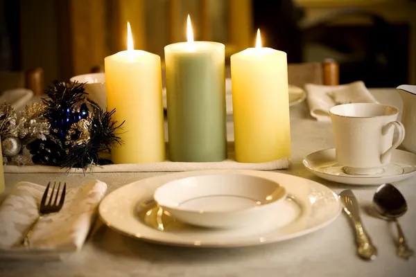 Cenário de mesa de jantar simples — Fotografia de Stock