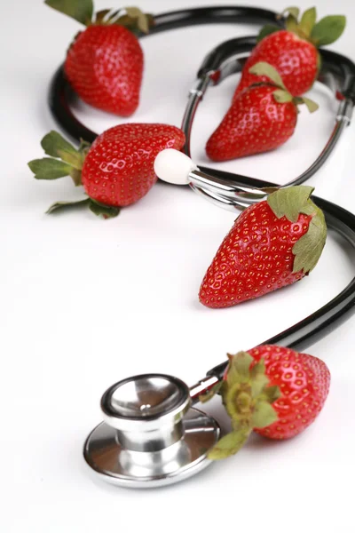 Snack saludable, fresas — Foto de Stock