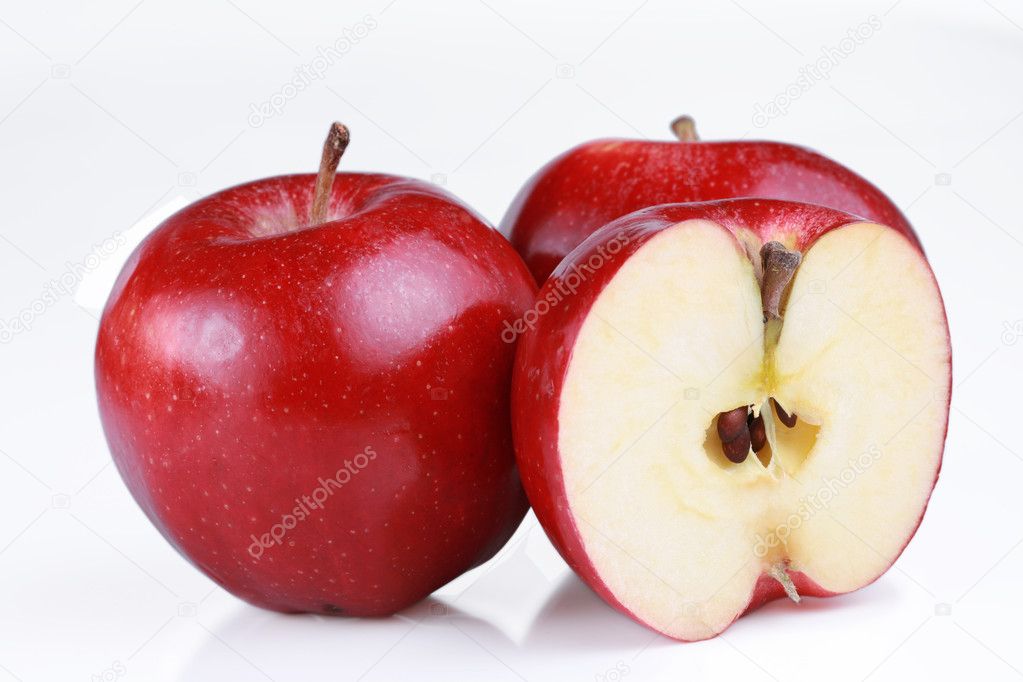 Red gala apples isolated