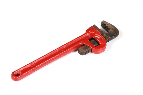 Red pipe wrench — Stock Photo, Image