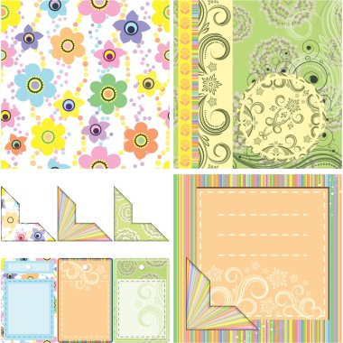 Set of backgrounds and elements for scra clipart