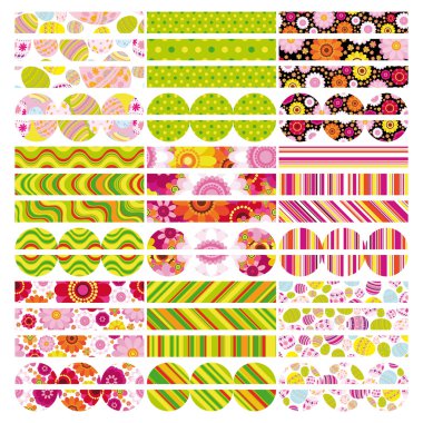 Easter set of border, design elements. clipart