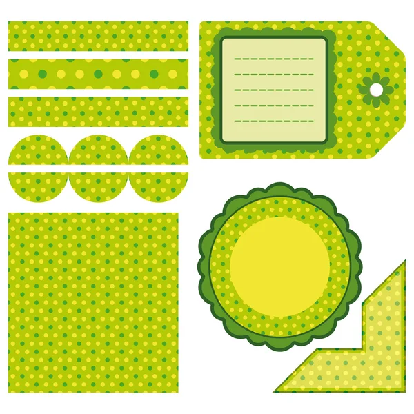 复活节设置的绿色设计元素 — 图库矢量图片