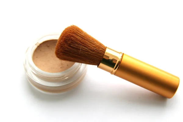 Cepillo para maquillaje y polvo — Foto de Stock
