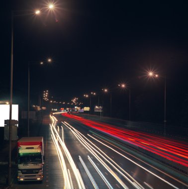 Highway at night. clipart