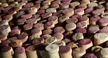 Background of used wine corks.