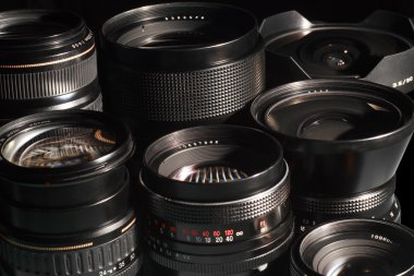 Photo camera lenses. clipart