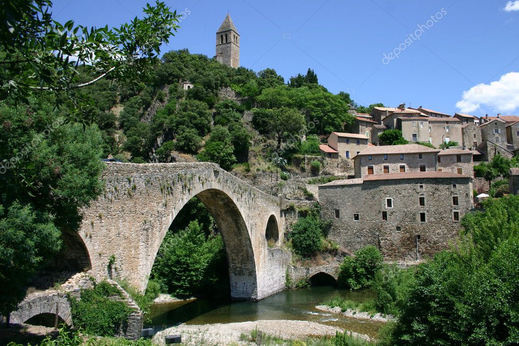 France Languedoc Olargues Pont de diable Stock Photo by ©JoScholten 2475682