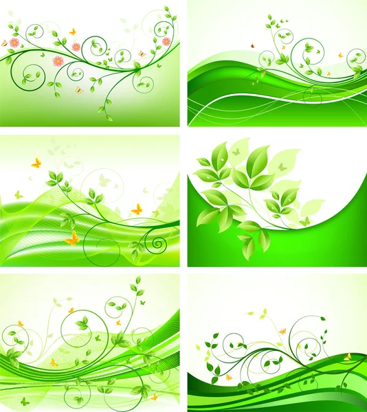 Abstract floral background set — Stock Vector