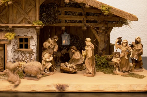 基督降生的场景圣诞之夜 — 图库照片
