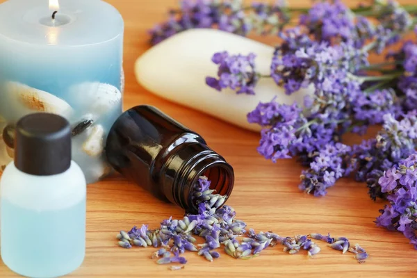 Lavender herb and bath — Stock Photo, Image