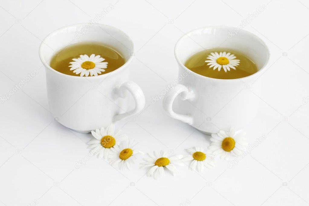Cups With Tea For Two And Camomile Cups With Tea For Two And Camomile Stock Photo 169 Svehlik