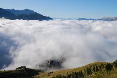 The Shrine of Our Lady of La Salette in French Alps, France clipart